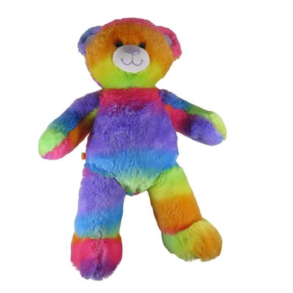 Build A Bear Rainbow Bear & Classic Brown Teddy Plush Stuffed Animal 2014 - Picture 3 of 16